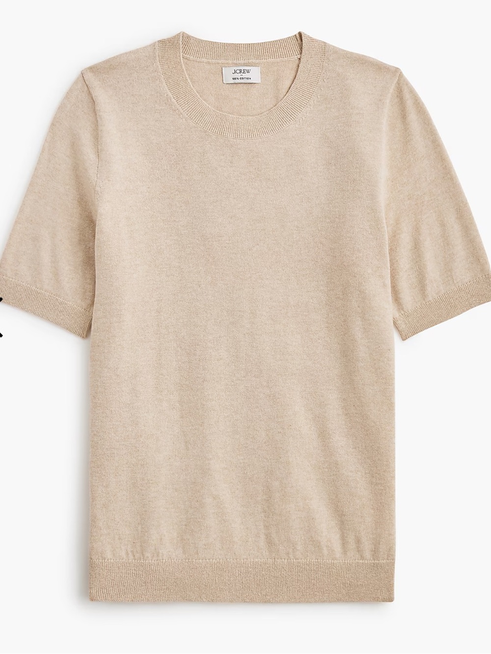 J.Crew Factory Knit Short-Sleeve Sweater Tee in Beige